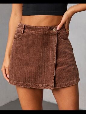 corduroy mini skort